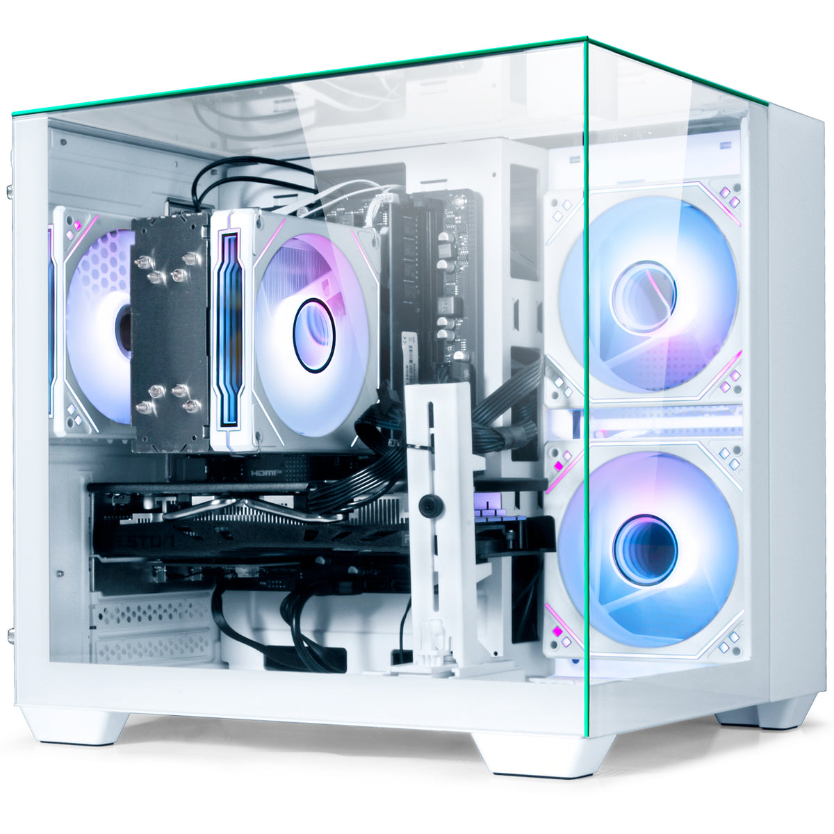 WIWB Gaming PC Desktop - AMD Ryzen 7 5700X, GeForce RTX 3050 6GB, 32GB DDR4, 1TB NVMe SSD, WiFi 6