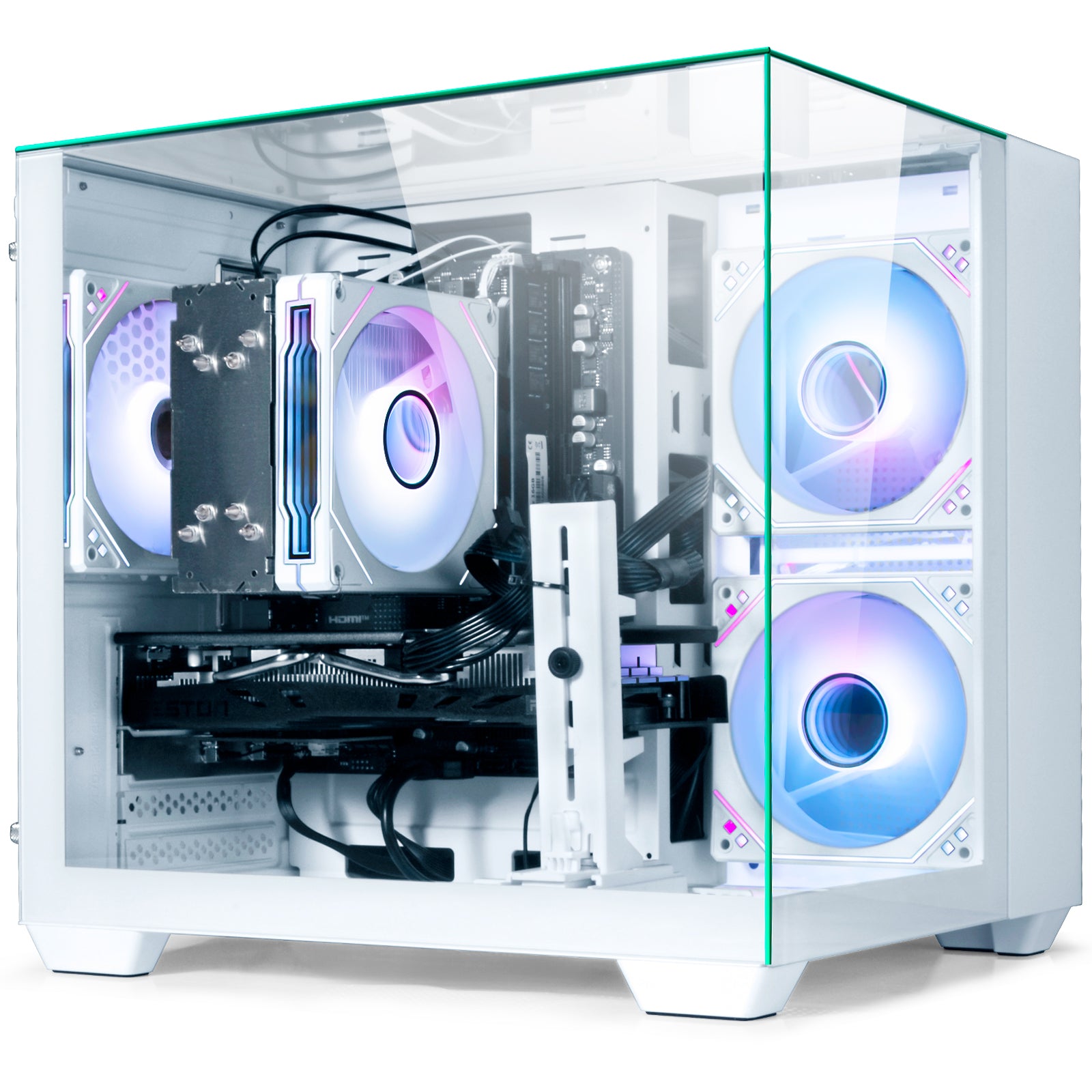 WIWB Gaming PC Desktop - AMD Ryzen 7 5700X, GeForce RTX 3050 6GB, 32GB DDR4, 1TB NVMe SSD, WiFi 6