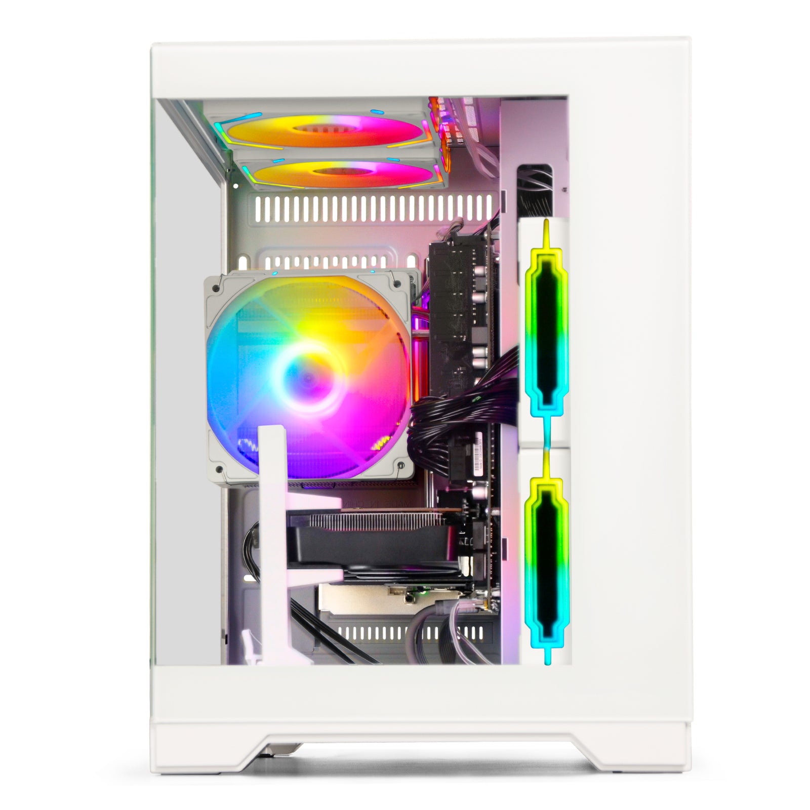 Gaming PC Desktop Computer - Ryzen 5 5500, Radeon RX 6500XT 4GB, 16GB DDR4 RAM, 512GB NVME SSD, Prebuilt Tower for 1080P Gaming, Streaming, School & Home Office (White)