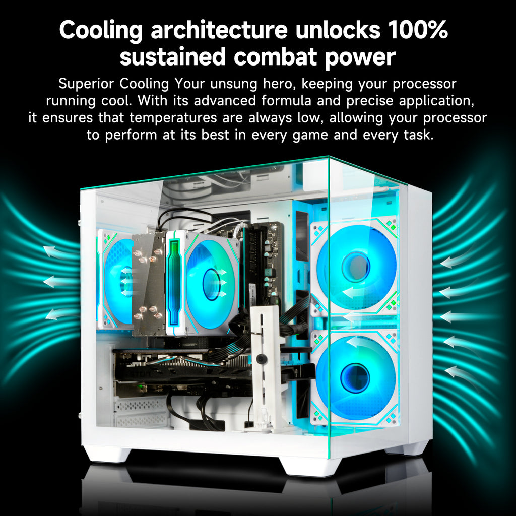 WIWB Desktop PC Computer Gaming PC: AMD Ryzen 5 5600 | RX 6500 XT 4GB | 16GB DDR4 | 1TB SSD | WiFi 6 | 1080p Esports Machine
