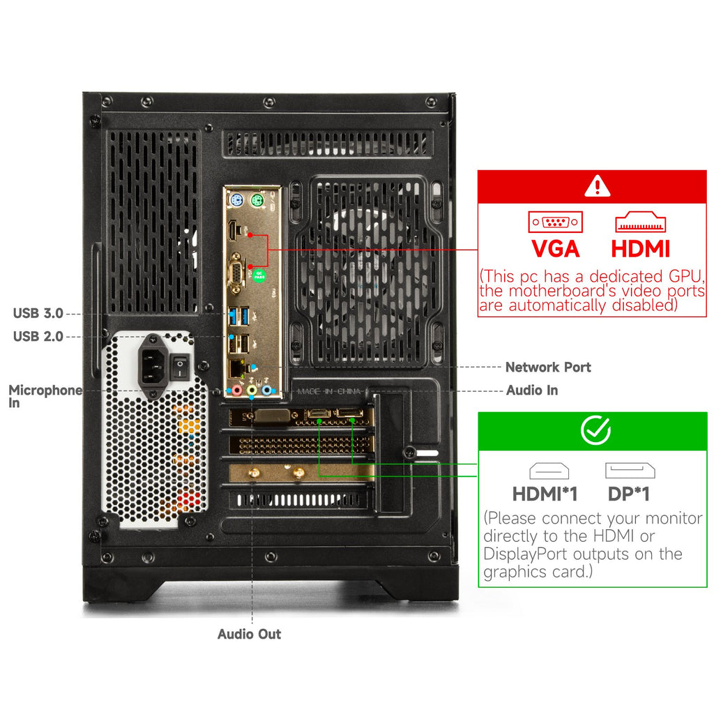 WIWB Desktop PC Computer Gaming PC: AMD Ryzen 5 5500 | RTX 3050 | 16GB DDR4 | 1TB SSD | WiFi 6 | 1080p Esports Machine