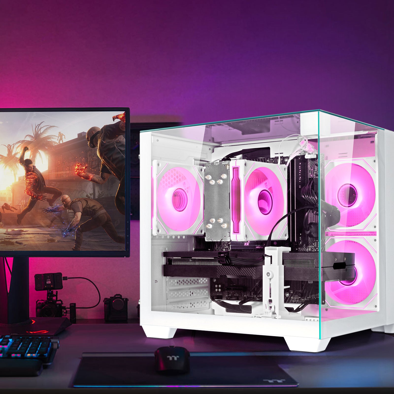 WIWB Gaming PC Desktop Ryzen 7 5700X, RTX 5060 8GB GDDR6, 32GB DDR4 RAM, 1TB NVMe SSD, WiFi 6
