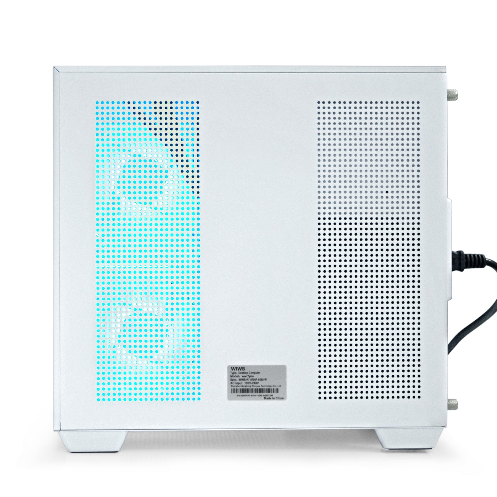 WIWB Desktop PC Computer Gaming AMD Ryzen 7 8700F, RTX 5060 8GB 1TB , 32GB DDR5, White Mid Tower
