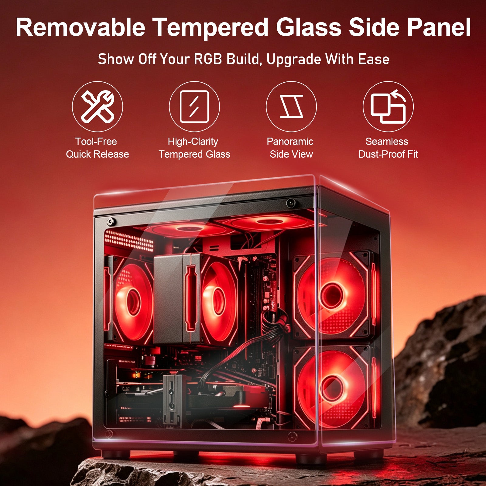 WIWB Gaming PC Desktop Computer, Ryzen 7 4700LE Processor, 16GB DDR4 RAM, 512GB SSD, RX 6500 XT 4GB Graphics, A520 Motherboard, Performance Gaming Computer