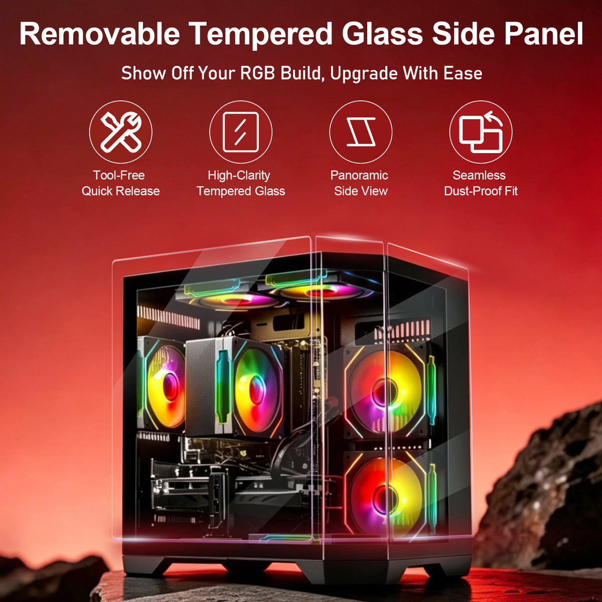 WIWB Gaming Desktop PC, Ryzen 7 4700LE, GeForce RTX 3050 8GB, 16GB DDR4 RAM, 512GB SSD, A520
