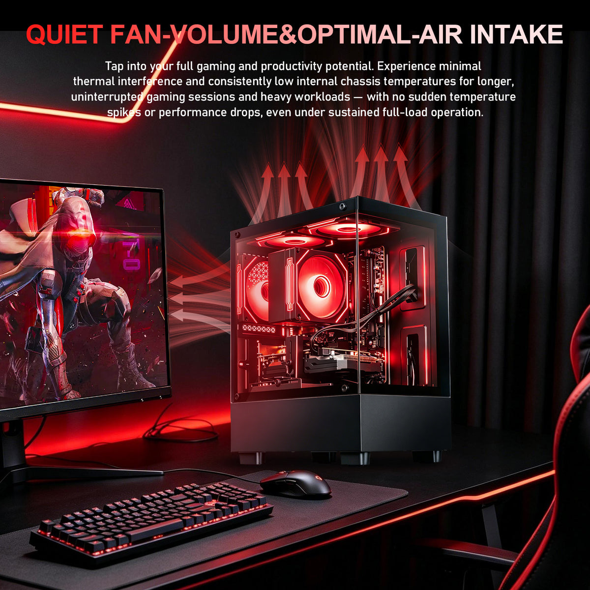 WIWB Gaming PC Desktop, Ryzen 7 4700LE, RX 580 8GB, 16GB DDR4 XMP RAM, 512GB SSD, MSI A520