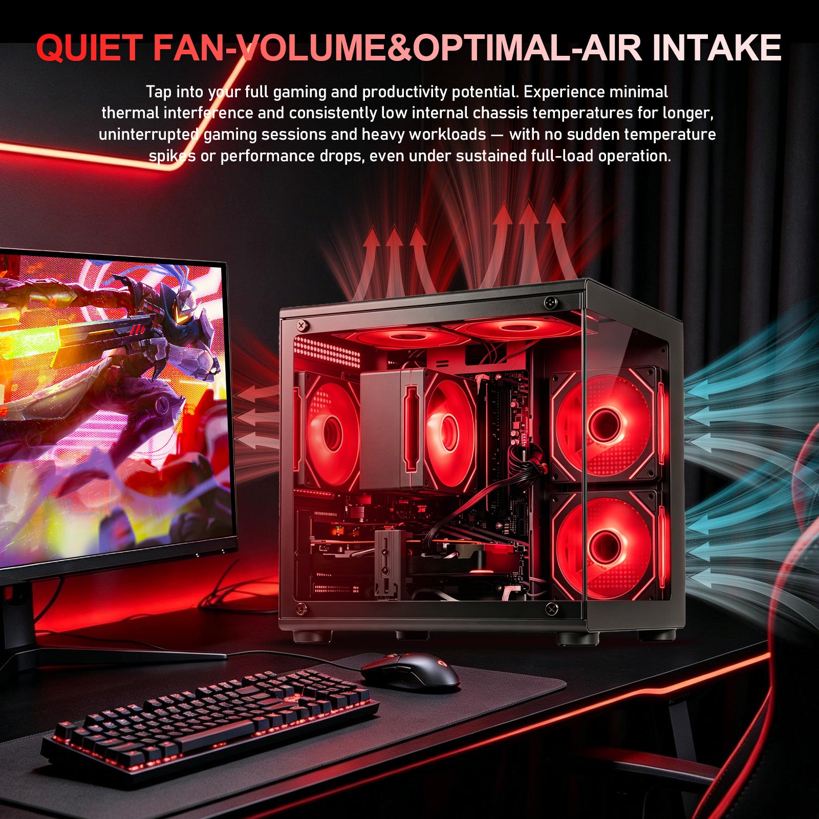 WIWB Gaming PC Desktop Computer, Ryzen 7 4700LE Processor, 16GB DDR4 RAM, 512GB SSD, RX 6500 XT 4GB Graphics, A520 Motherboard, Performance Gaming Computer