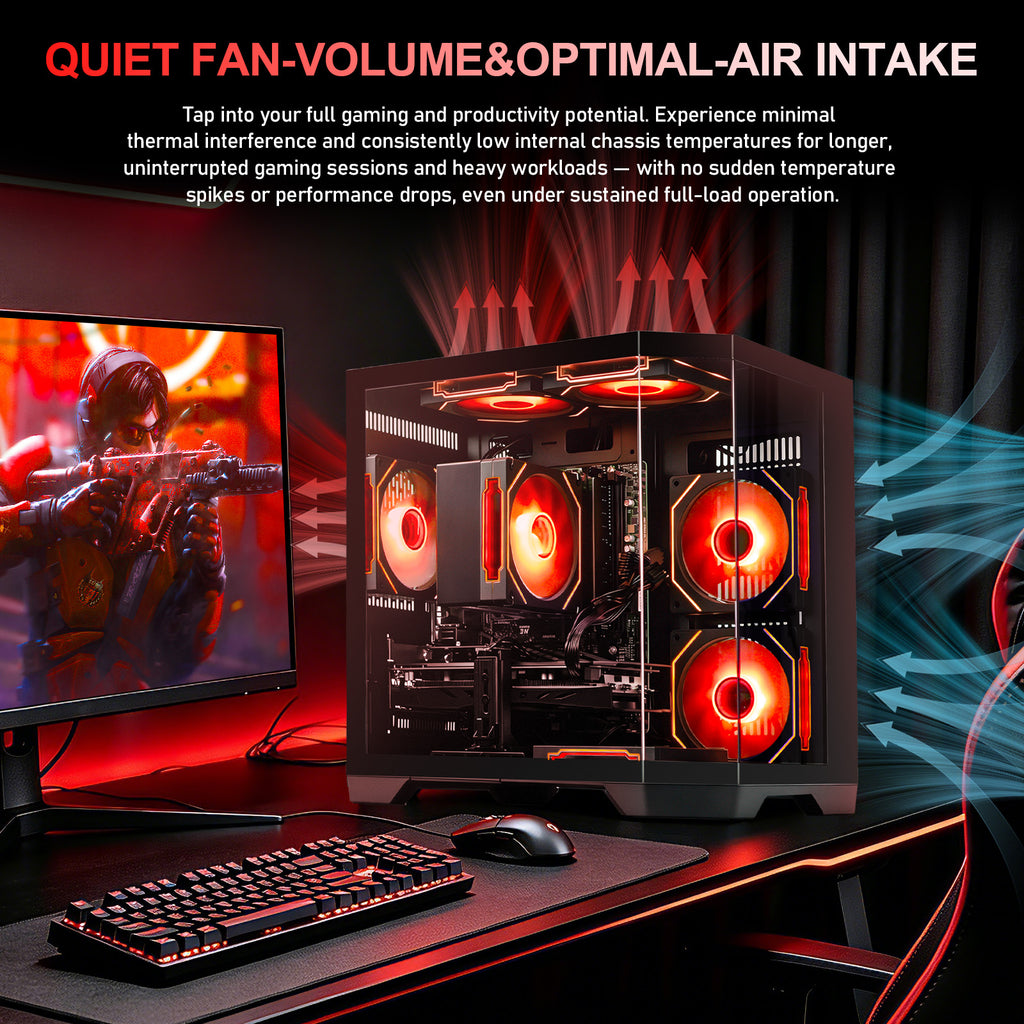WIWB Gaming Desktop PC, Ryzen 7 4700LE, GeForce RTX 3050 8GB, 16GB DDR4 RAM, 512GB SSD, A520