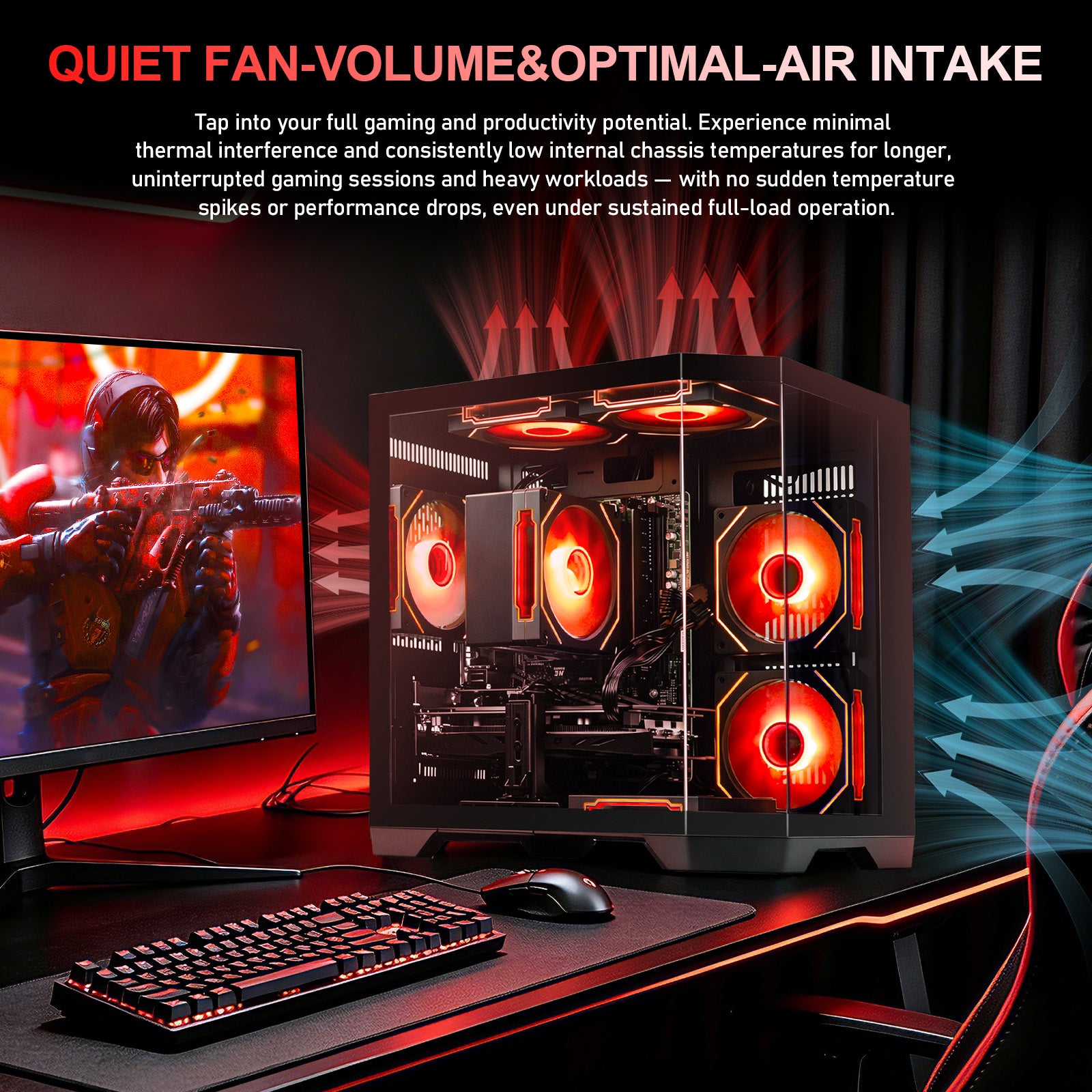 WIWB Gaming Desktop PC, Ryzen 7 4700LE, GeForce RTX 3050 8GB, 16GB DDR4 RAM, 512GB SSD, A520