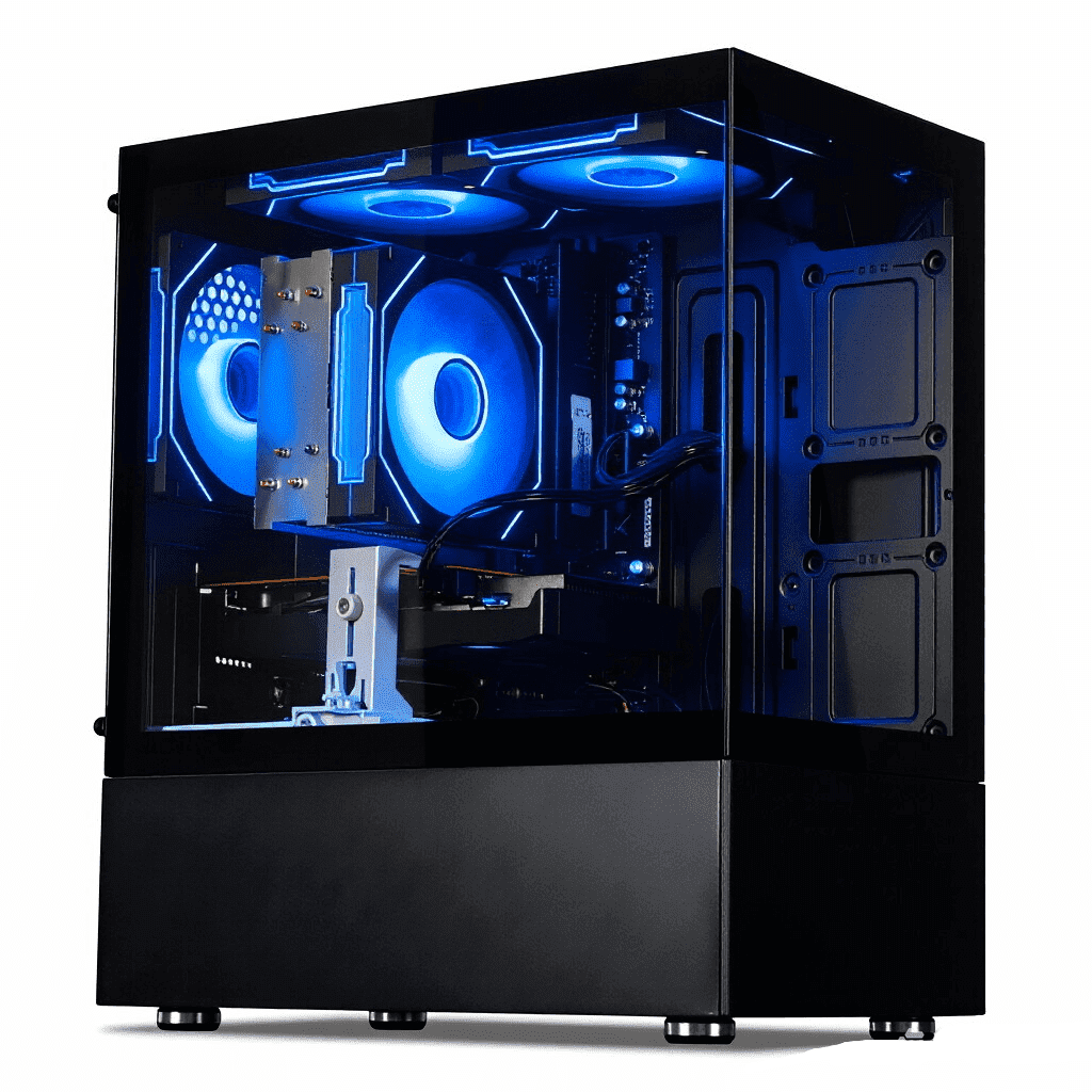 WIWB Gaming Desktop PC, R5-4500 RX 6500 XT 16GB DDR4 RAM, 512GB SSD Black