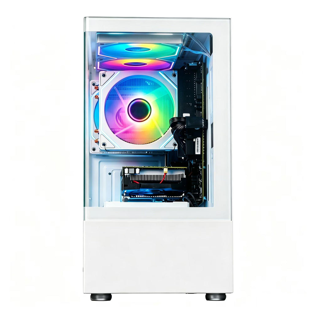 WIWB Gaming Desktop PC, AMD Ryzen 5 4500, 16GB DDR4 RAM, 512GB SSD, RX 560 4G, WiFi 6, White