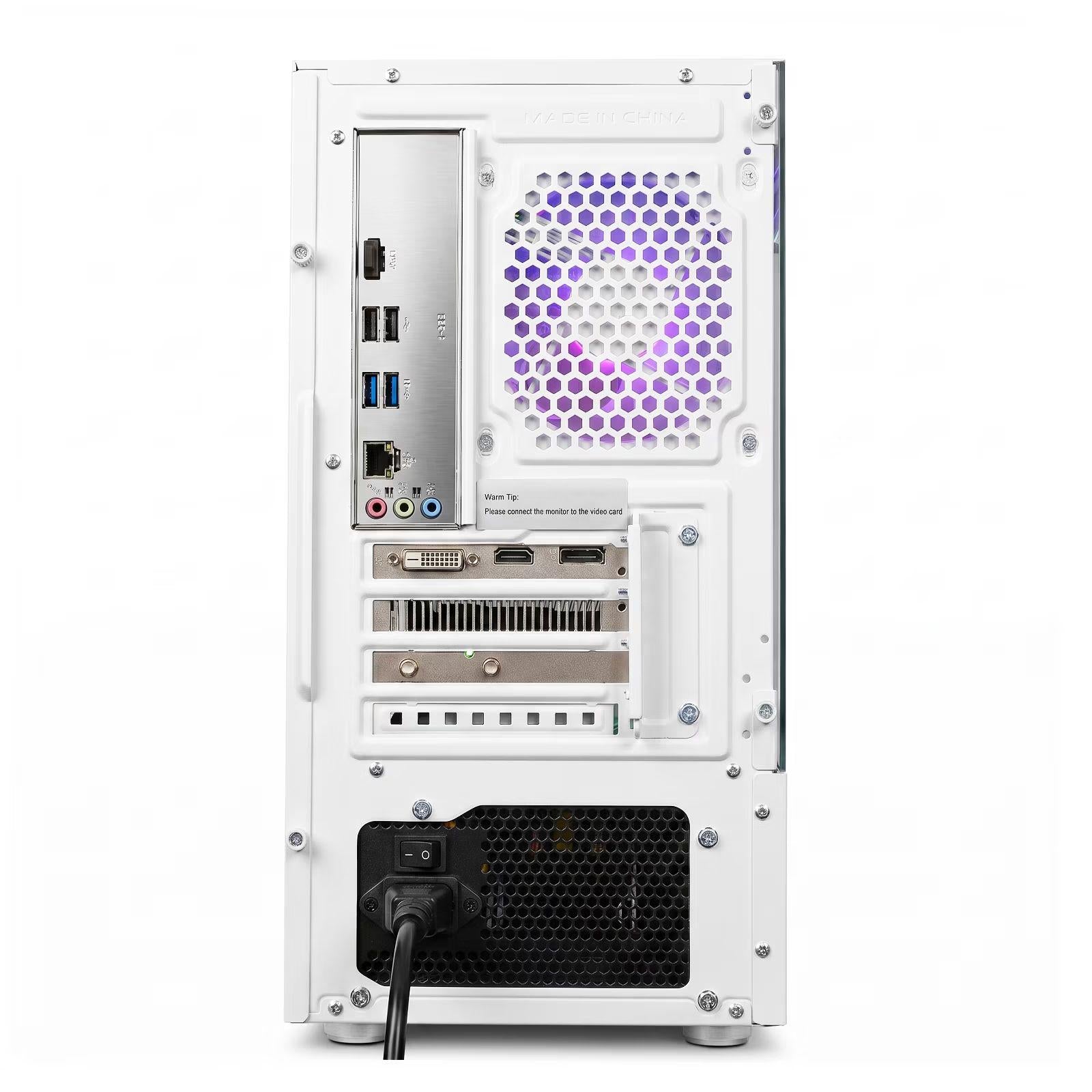 WIWB Gaming Desktop PC, AMD Ryzen 5 4500, 16GB DDR4 RAM, 512GB SSD, RX 560 4G, WiFi 6, White