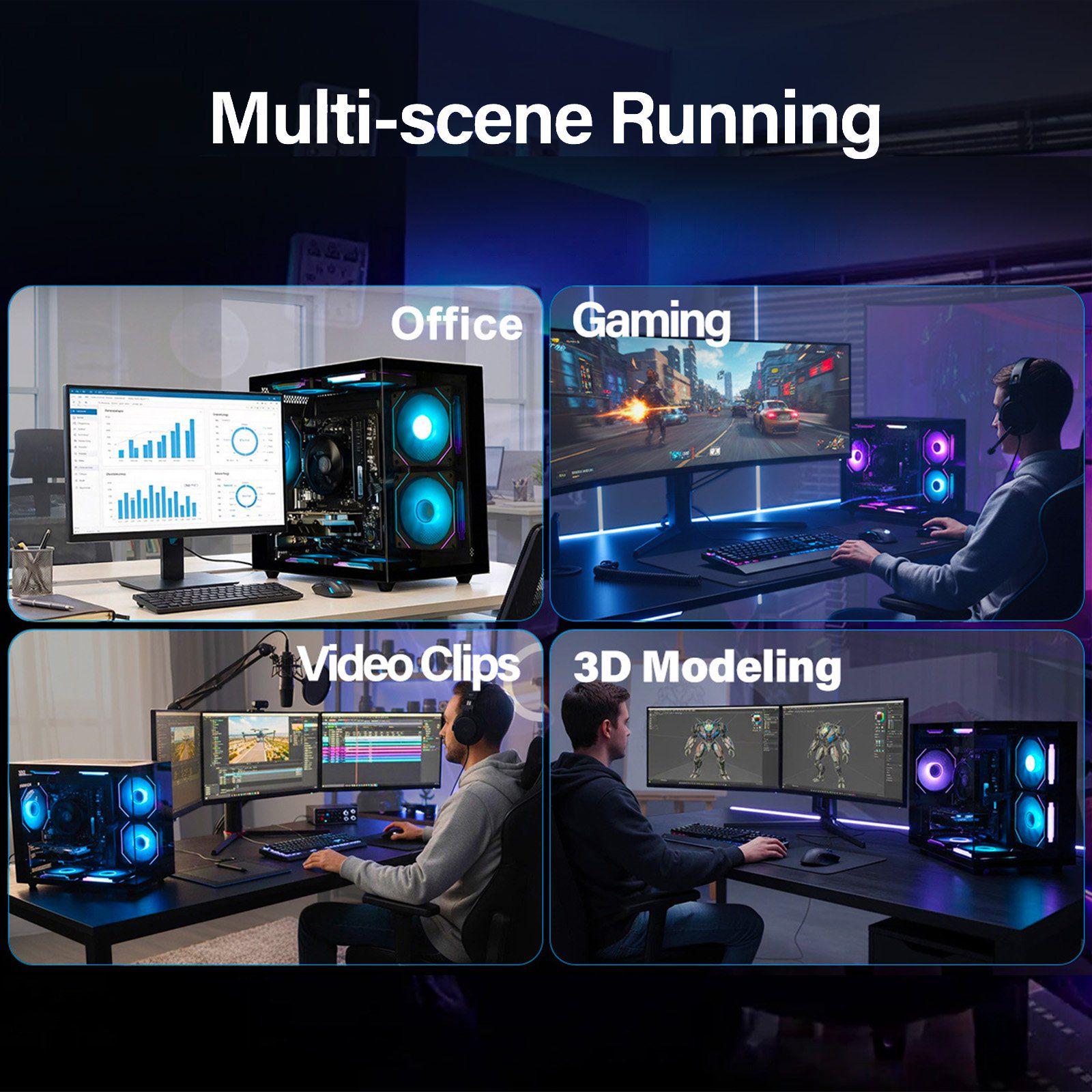 WIWB Gaming Desktop PC, AMD Ryzen 5 3500X, 16GB RAM, 512GB SSD, RX560 4G, WiFi6,Black