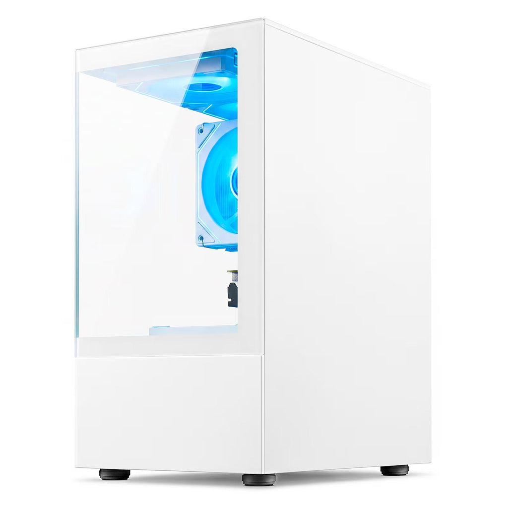 WIWB Gaming Desktop PC, AMD Ryzen 5 4500, 16GB DDR4 RAM, 512GB SSD, RX 560 4G, WiFi 6, White