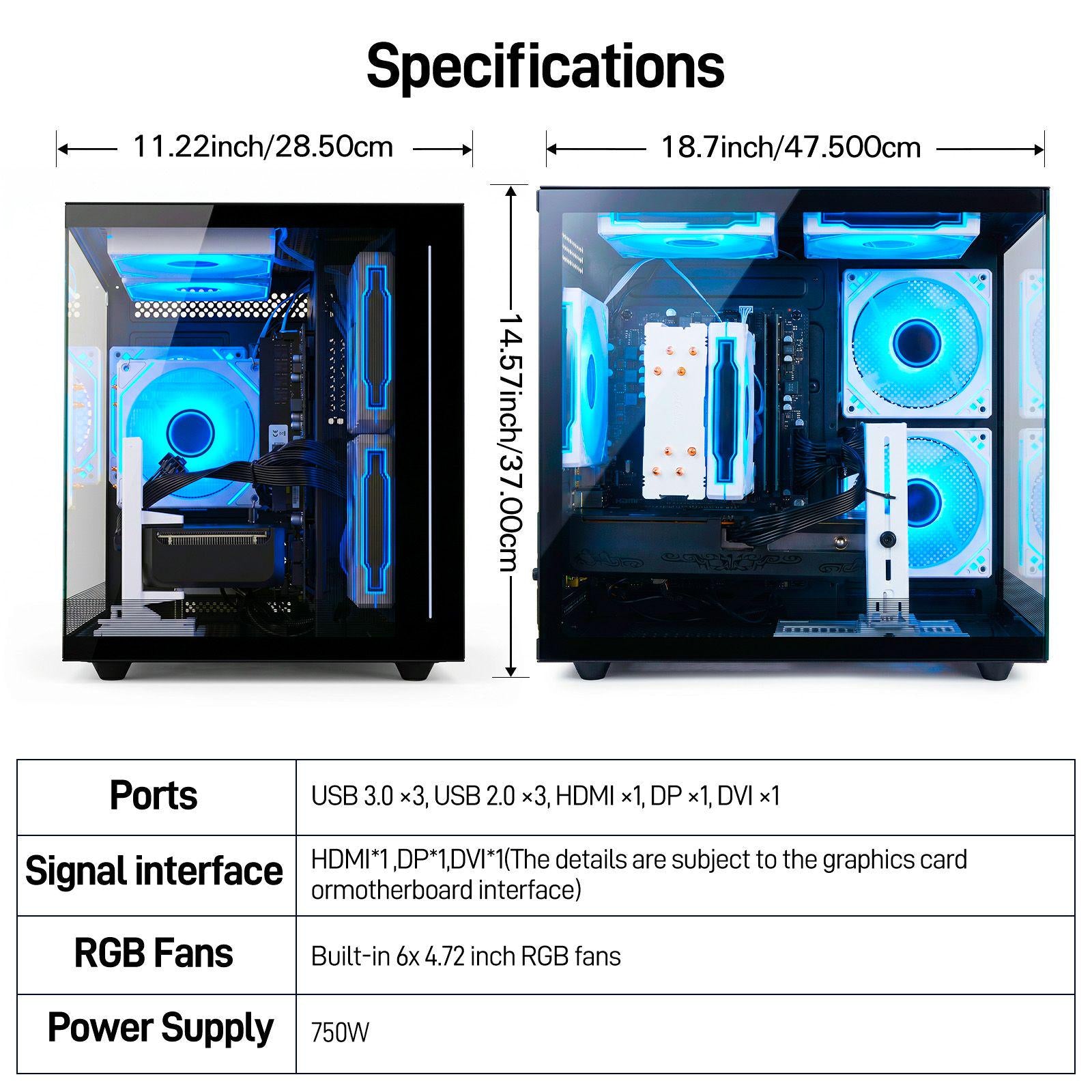 WIWB Gaming Desktop Intel i5-13400F B760 16GB RAM 1TB SSD RTX 4070 12GB Gaming PC